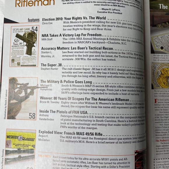 American Rifleman NRA Magazine August 2010 Vol 158 No 8 u National Rifle Associa - Picture 5 of 11